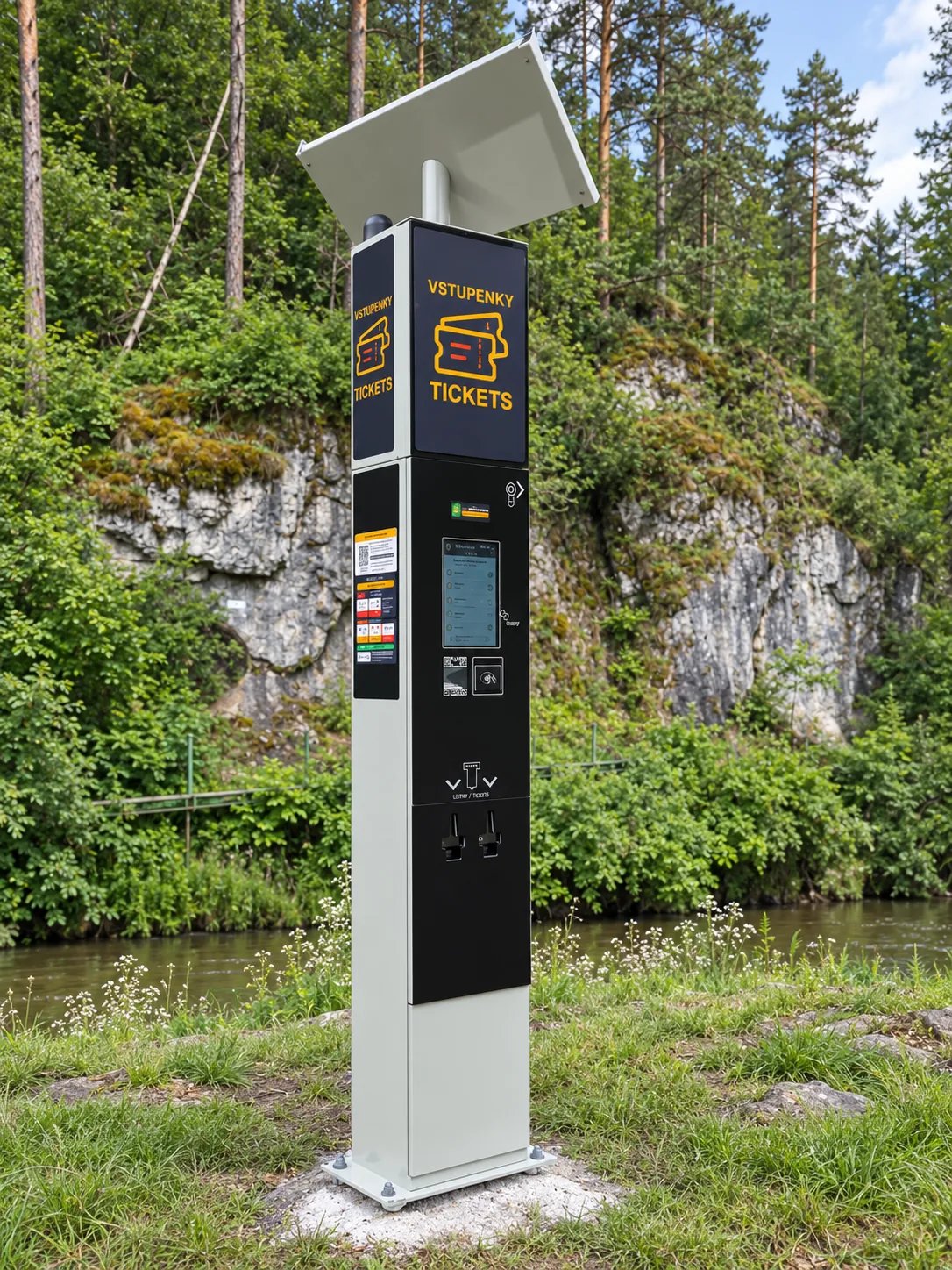 Samoobslužný predaj vstupeniek v lesnom prostredí