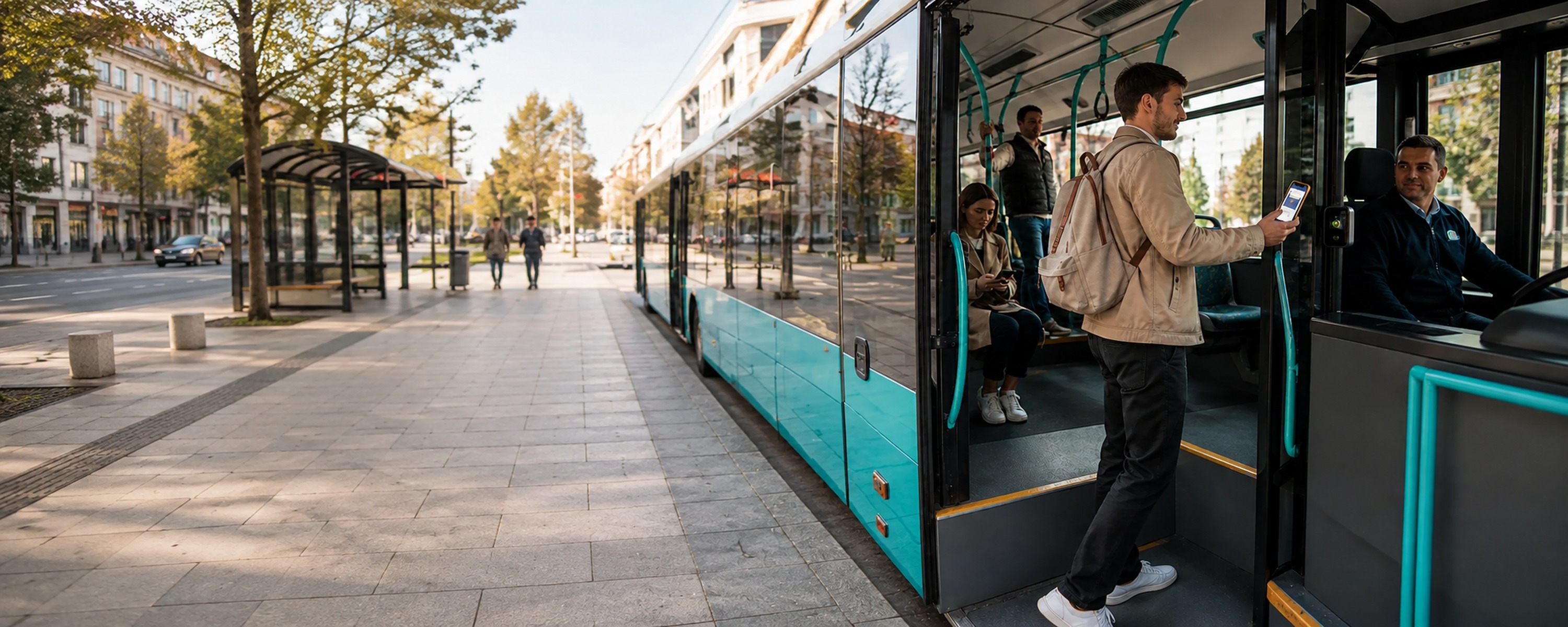 Digitales Fahrticket beim Einstieg in den Bus