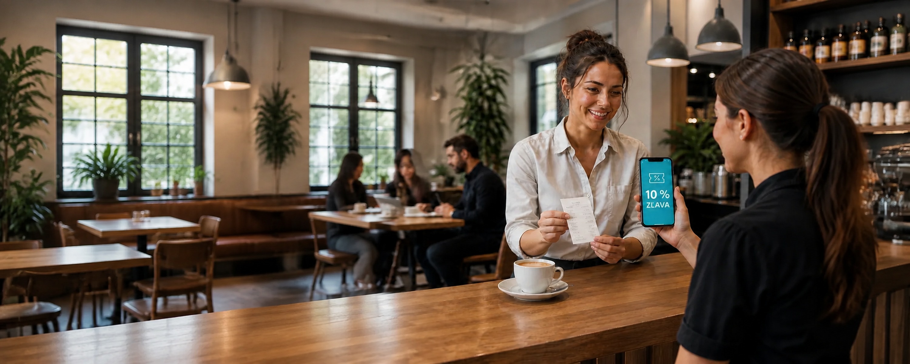Online coupon for a ten percent discount at a café